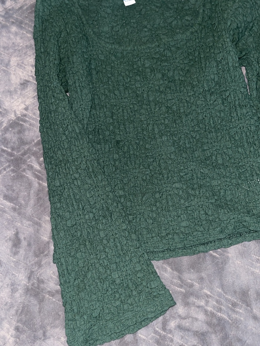Old Navy Dark Green Textured Scoop Neck Sweater